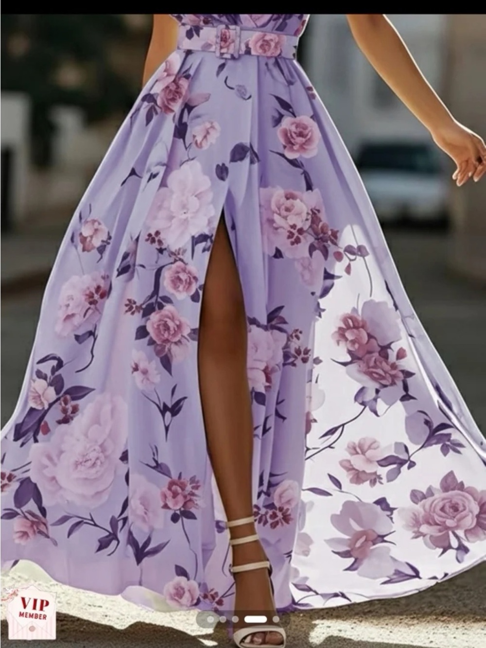 NWT FEHAUTE Ruched Slit Chiffon One Shoulder A-Line Gown Maxi Dress size 12/Lrg - Picture 4 of 12